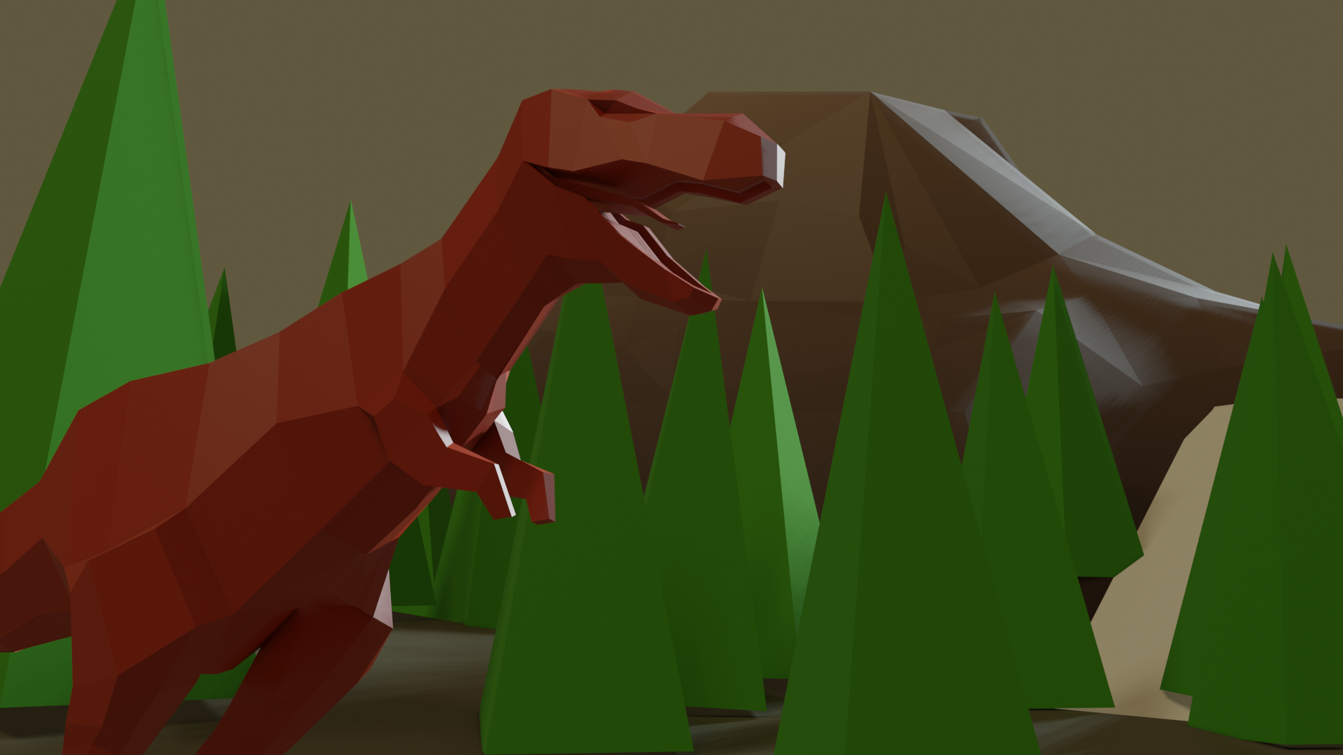 Low poly dinosaur.