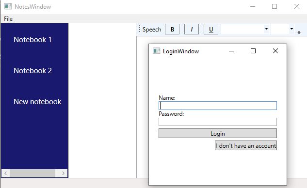 Notebook App WPF MVVC