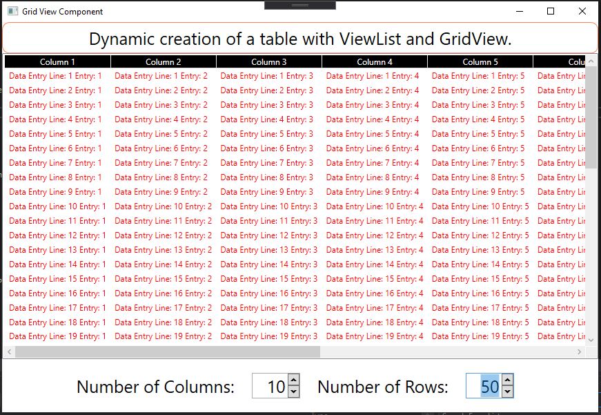 Dynamic Grid Row mini