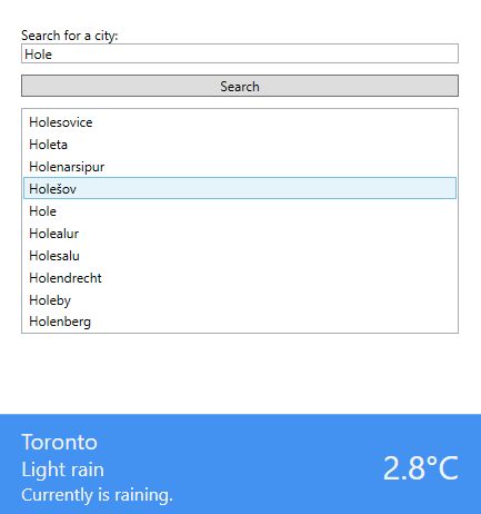 Weather App WPF MVVC