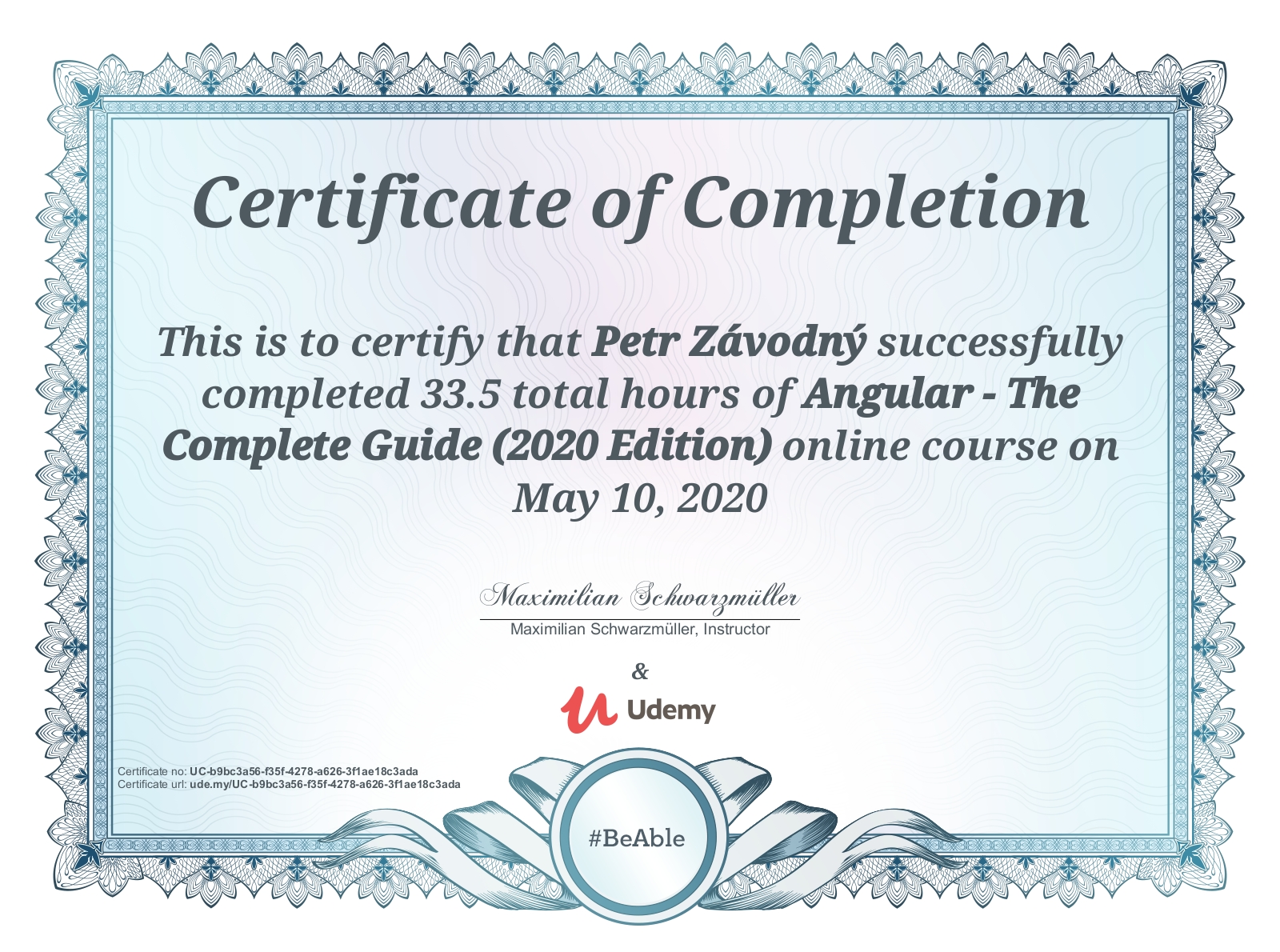 Angular Complete Course Certificate
