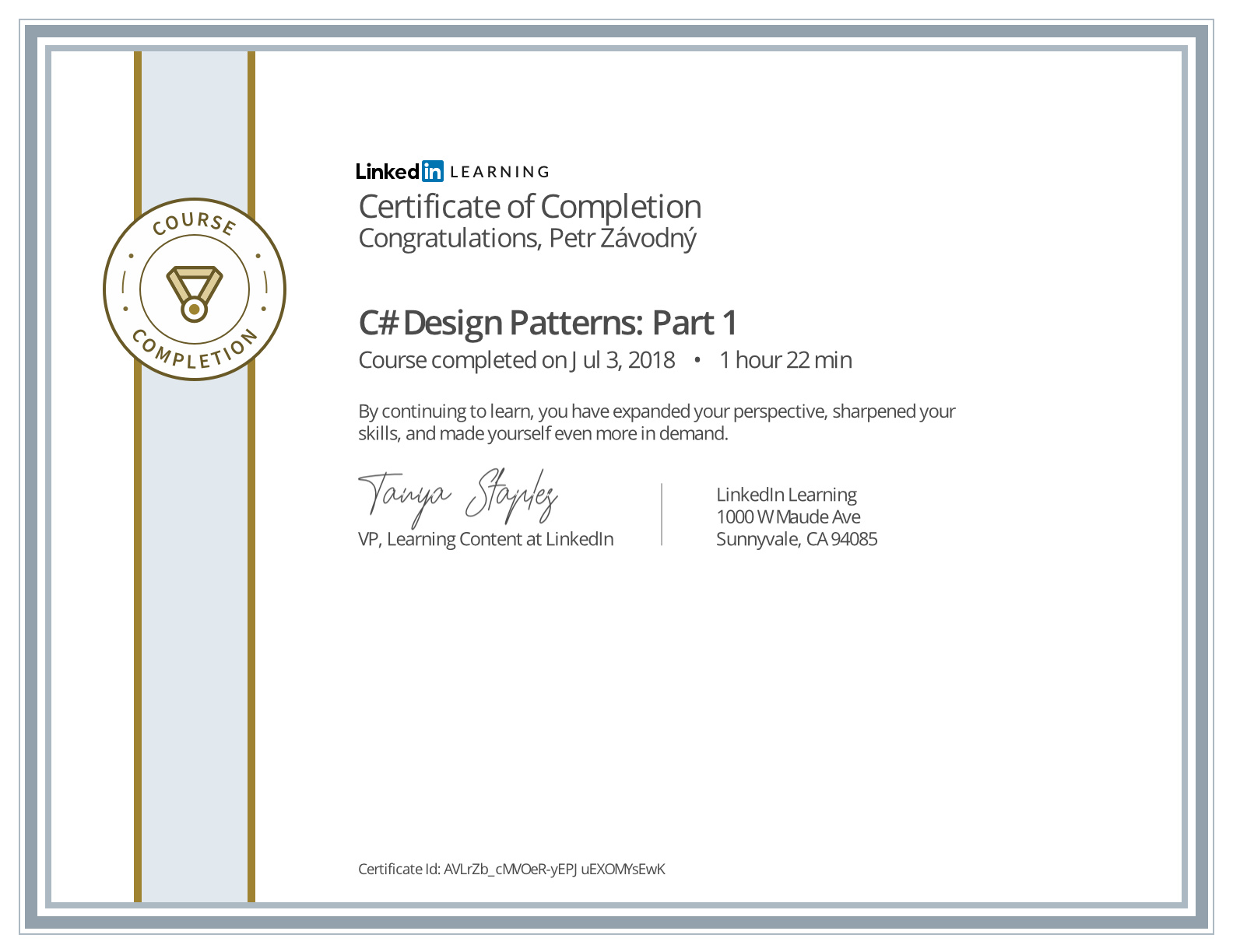 certificate C# Design Patterns