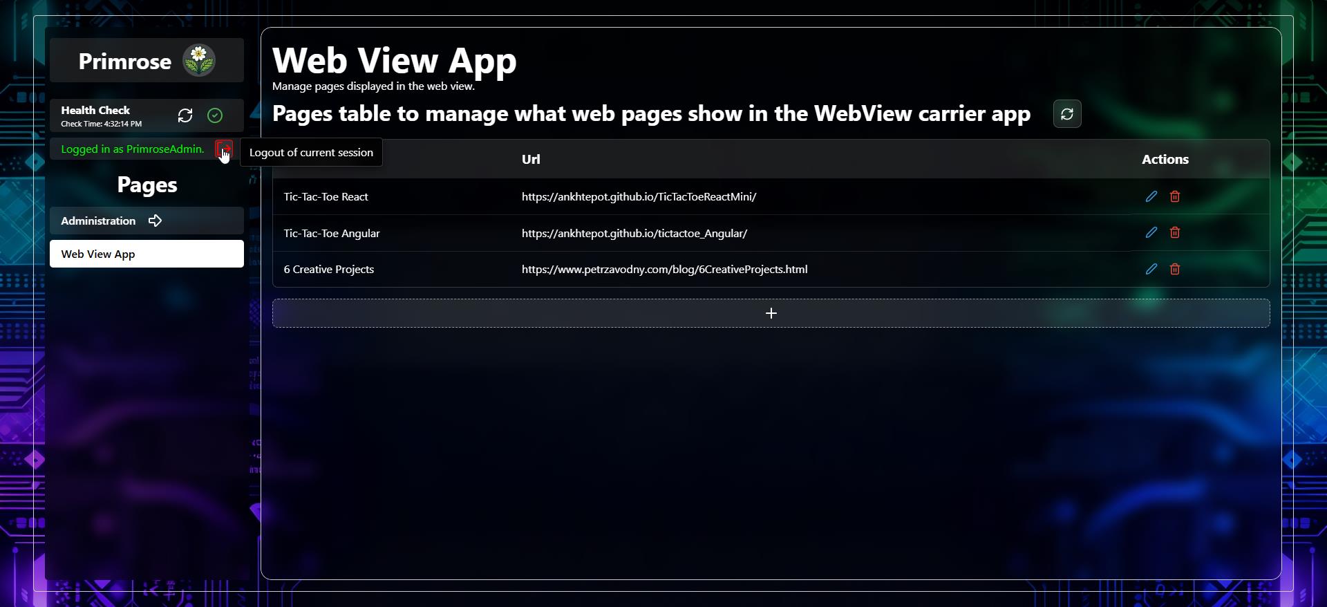 Primrose Backend Admin FE